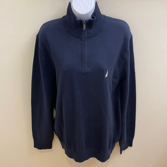 Nautica Mens Navy Blue Pullover Sweater L - Picture 3 of 7